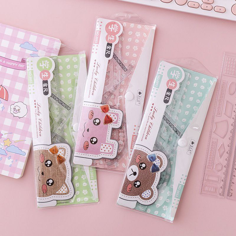 

Set Penggaris Pouch Motif Lucu Beragam (4pcs)