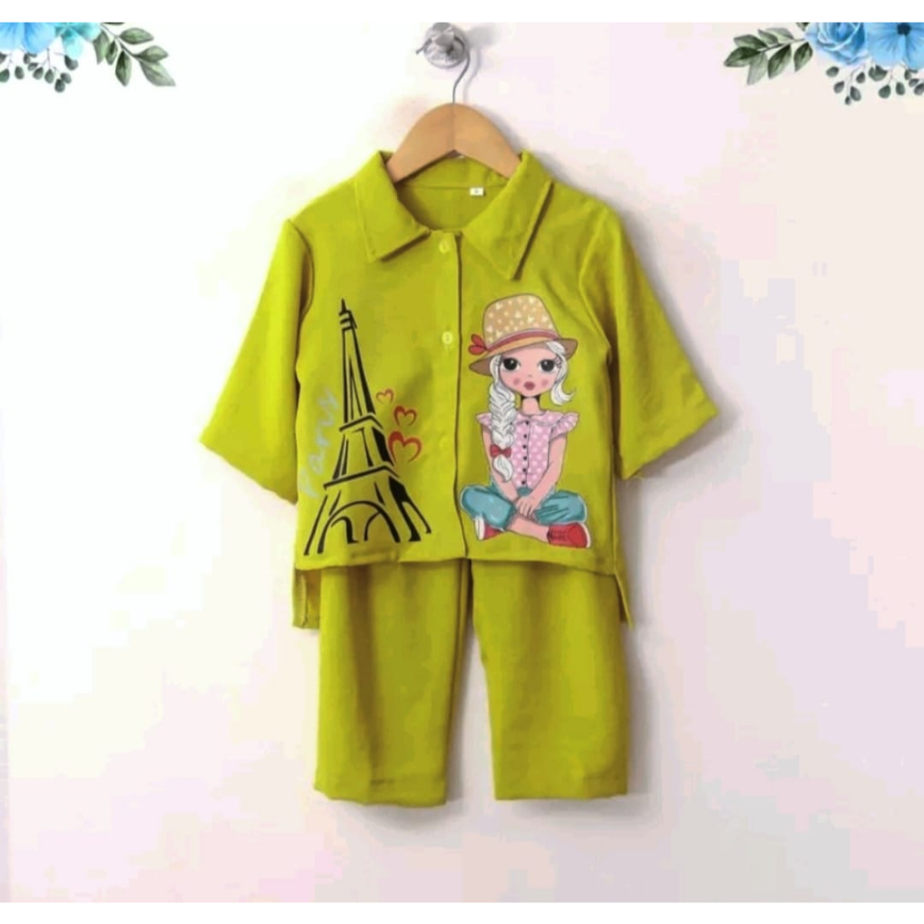 SETELAN ANAK PREMPUAN TERLARIS | PARIS CRINCKLE AIRFLOW | USIA 3-12 TAHUN BEST SELLER