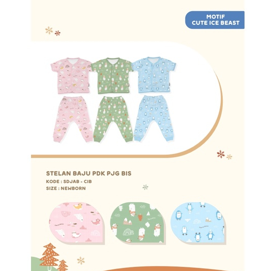 FLUFFY SETELAN MOTIF CUTE ICE BEAST / SETELAN BAYI DAN ANAK