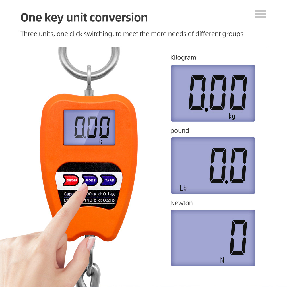 TIMBANGAN DIGITAL 200 KG/441LB CRANE MINI GANTUNG STAINLESS