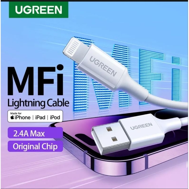 Ugreen Kabel Usb Lightning MFI Support for iPhone 14 13 12 11 Pro 8 7 Plus 6 5 XR X XS