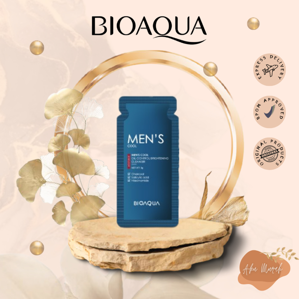 ✨ AKU MURAH ✨ BIOAQUA Men's Cool Travel SkinCare Set With Cleanser/Toner/Essence [ SACHET ]