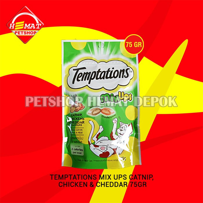 Snack Cemilan Kucing Cat Treat Temptations Mix Up 75 Gram