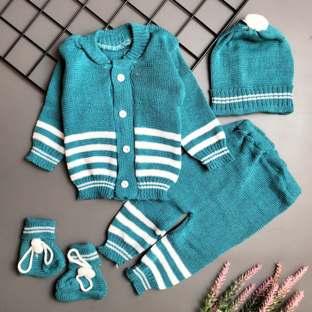 set jaket rajut bayi boss 0-1 bulan