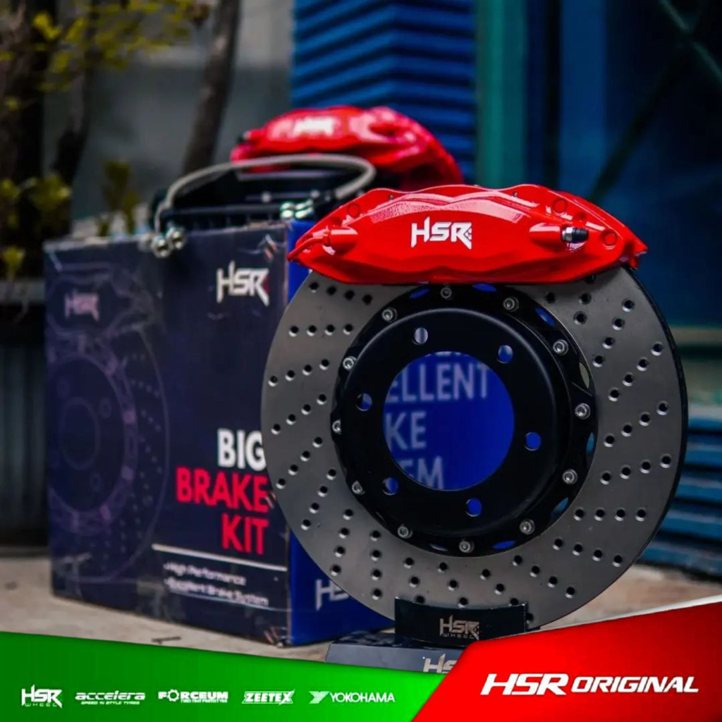 BBK HSR 4 Piston / Pot Red Depan 330x28 Big Brake Kit Mobil Toyota Avanza Disc Brake 330 Kaliper 28