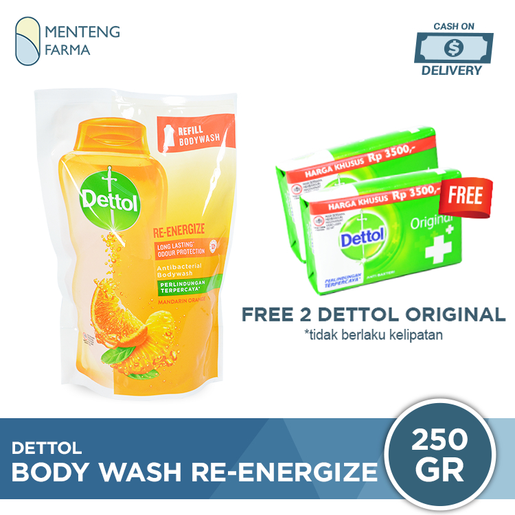 Sabun Mandi Cair Dettol ProFresh Re-Energize - 250 Gram