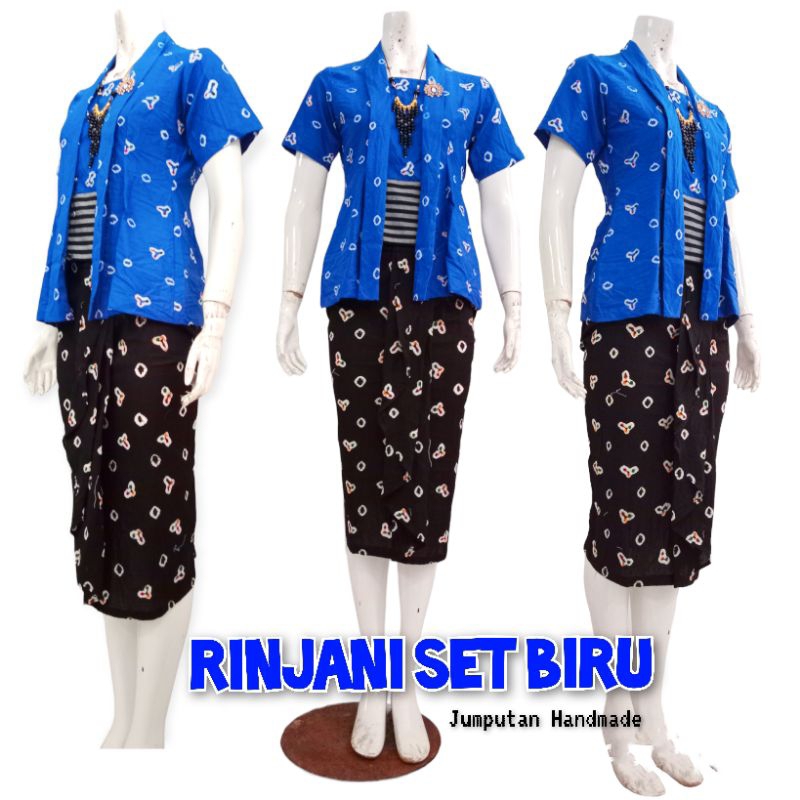 SETELAN KEBAYA JUMPUTAN SOLO RINJANI BIRU