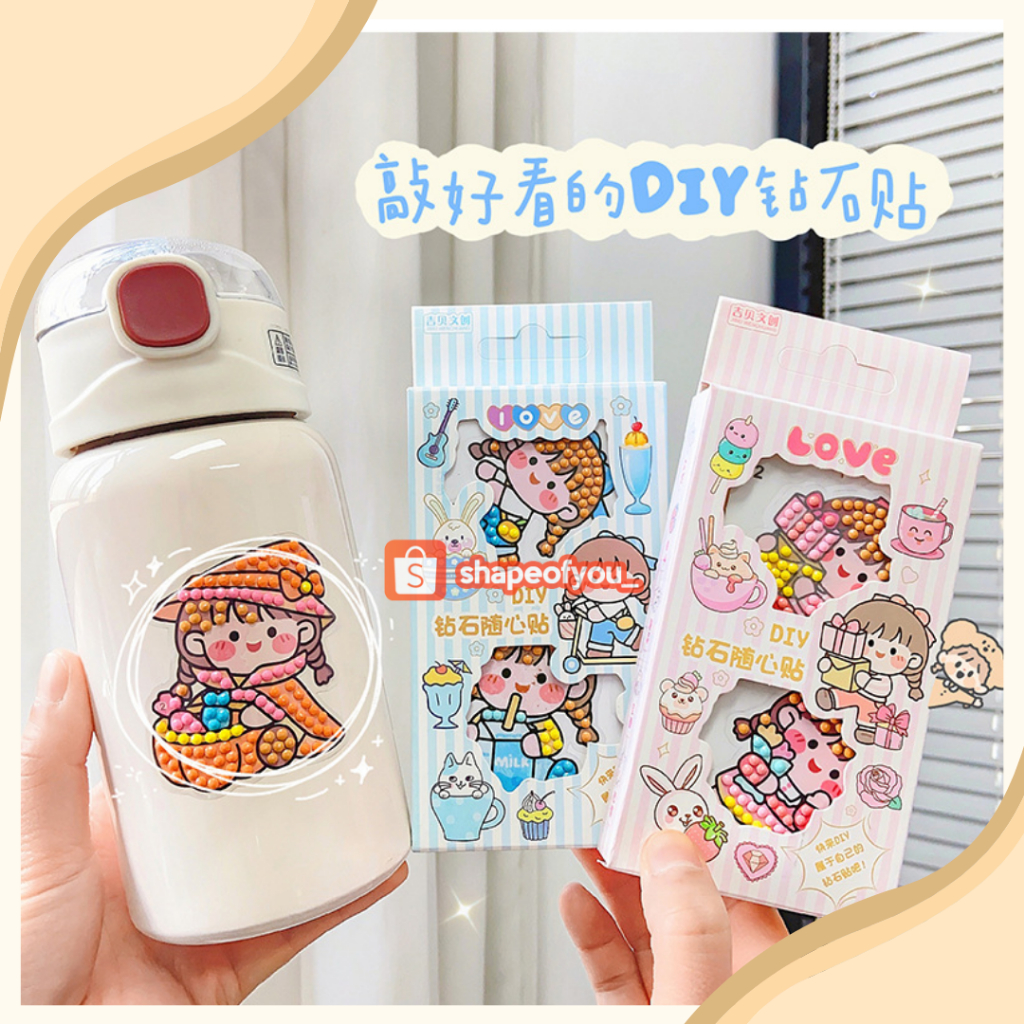 DIY Mainan Anak Sticker Diamond/Stiker Diamond Cuti POP Momo Terbaru