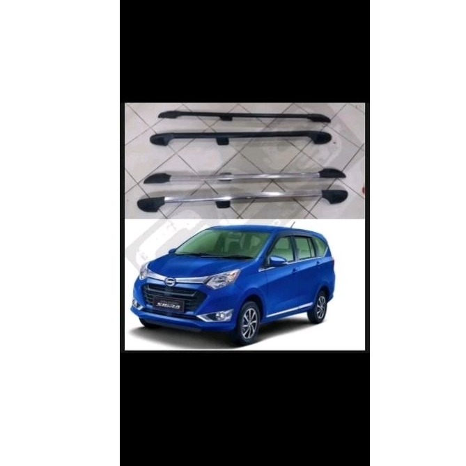 roof rail kaki 3 mobil calya sigra 2016-2024 hitam dan chrome