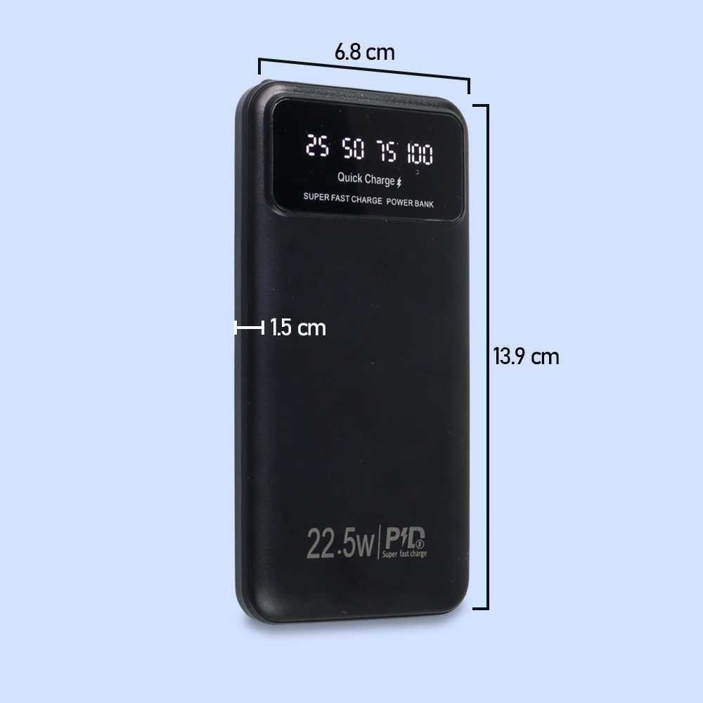 Power Bank Fast Charging Dual USB Output 22.5W 10000mAh Powerbank Isi Daya Baterai Handphone Desain Ringkas