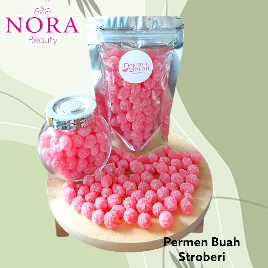 

Cemilan Permen Rasa Buah Stroberi Tabur Gula Premium //murah