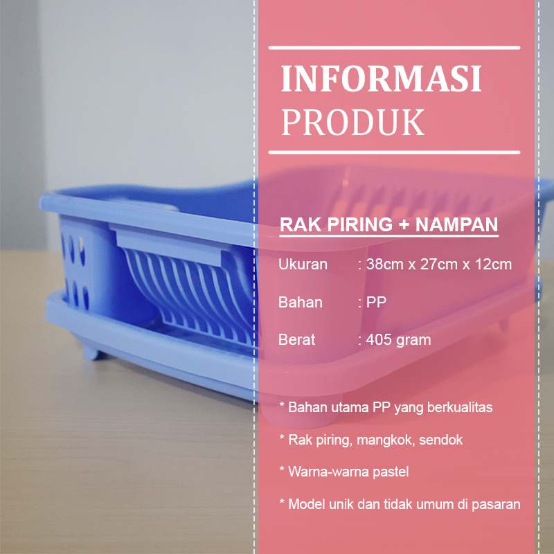 Ladiesstar Termurah  - Tempat Rak Pengering Piring Plastik Pengering Buah dan Sayur (PBR-C) -Tempat Pengering Cuci Piring Gelas Sendok - COD
