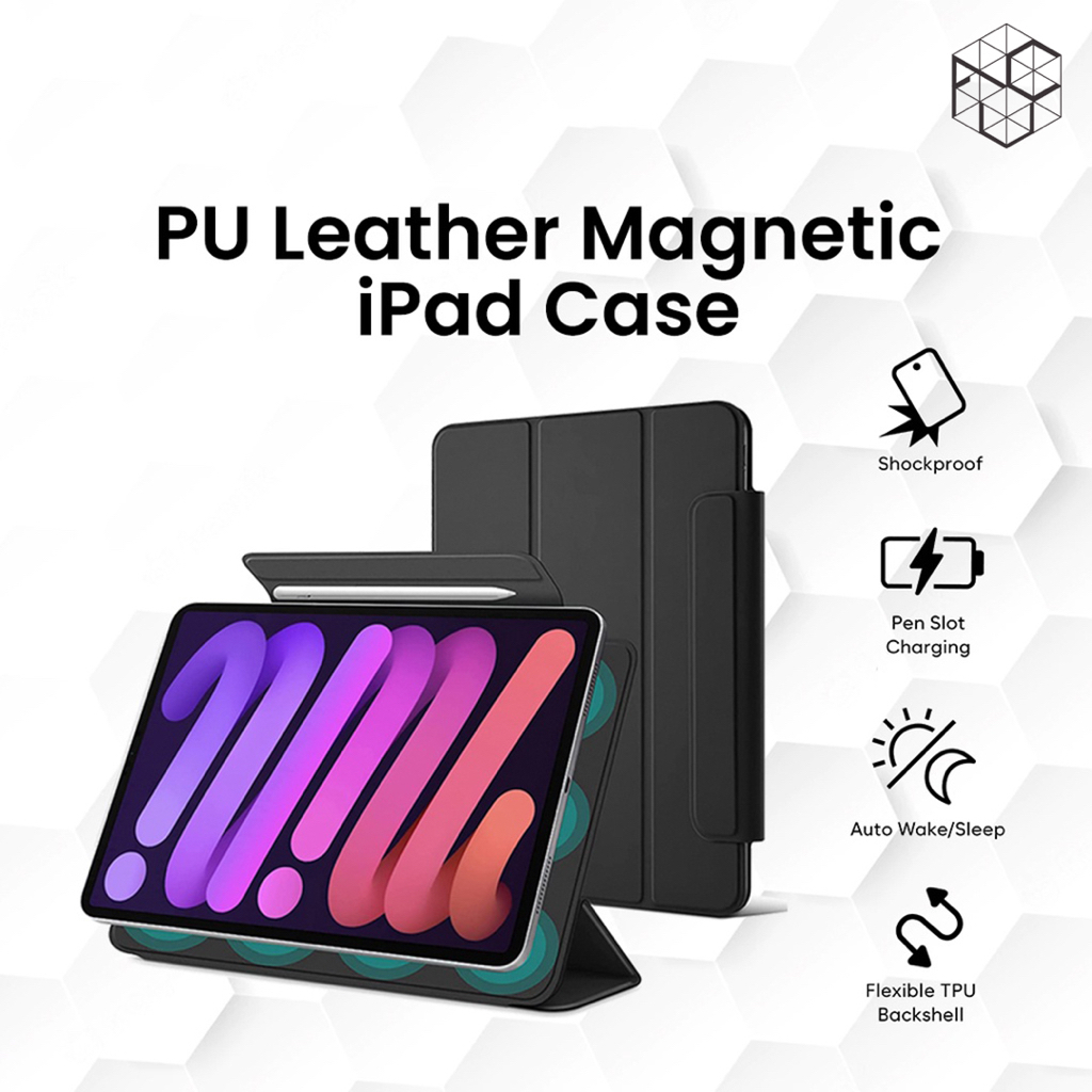 PU Leather Magnetic iPad Case with Magnetic Clasp for iPad Mini 6 / iPad Gen 10 10.9&quot; / iPad Air 5 10.9&quot; / iPad Air 6 11&quot; / iPad Pro 11&quot; 2021 / iPad Pro 11&quot; 2024
