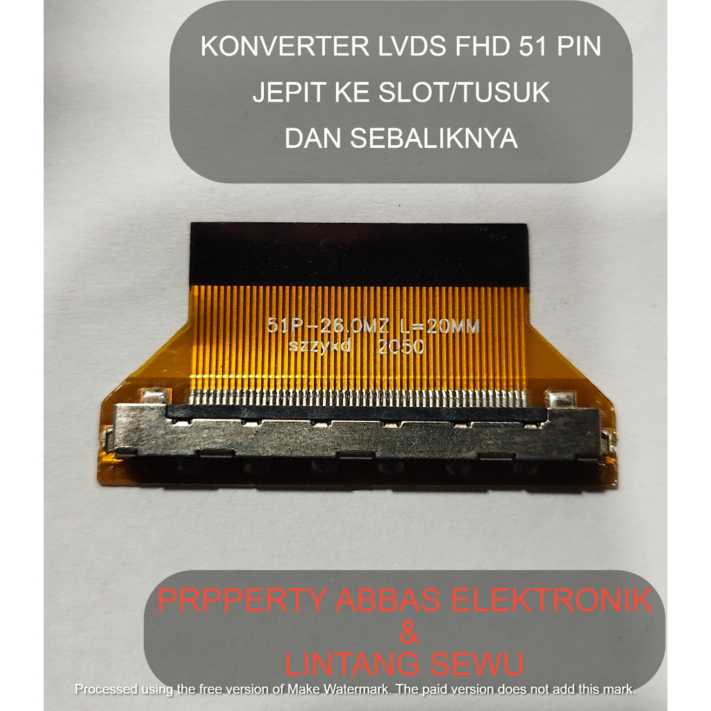 KONVERTER LVDS  FHD 51 PIN JEPIT KE SLOT ATU TUSUK DAN SEBALIKNYA  A1