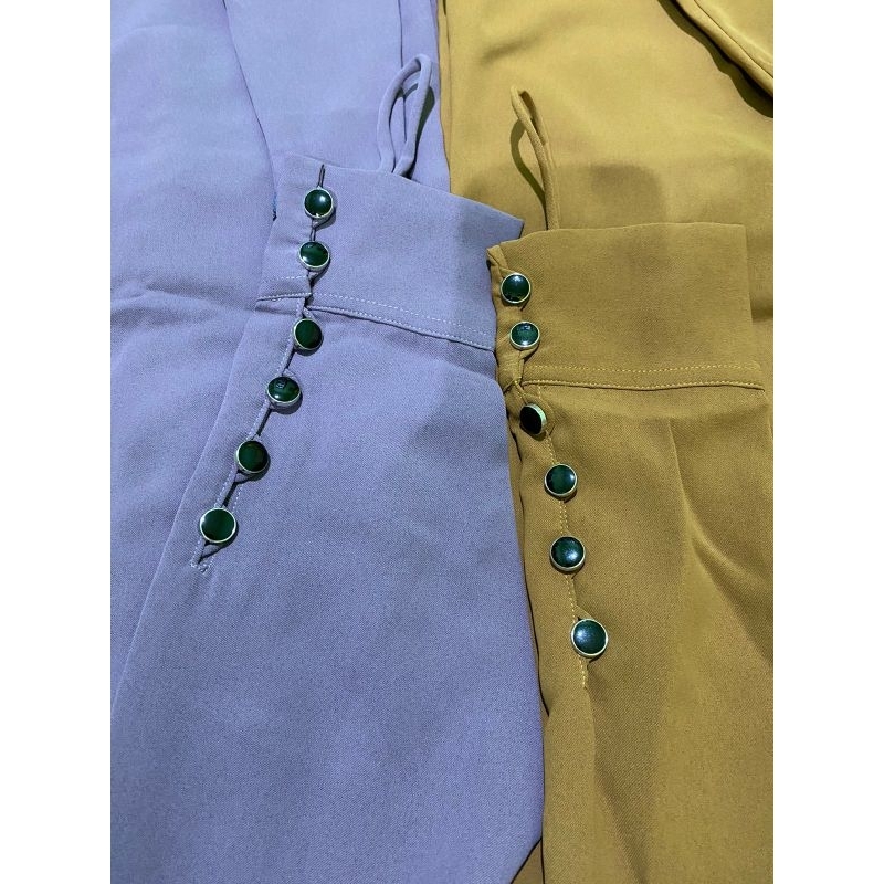 Gamis Saila kombicha brown dan vintage violet aljenna Size M #Aljenna #saila