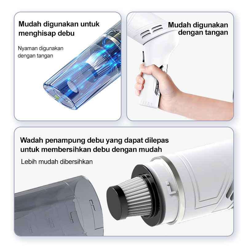 Handheld Vacuum cleaner Mini Bisa Dilipat penyedot debu Portable Wireless Car vacum cleaner mobil Daya Sedotan Kuat 16000Pa Vacuum Cleaner Mini Vakum