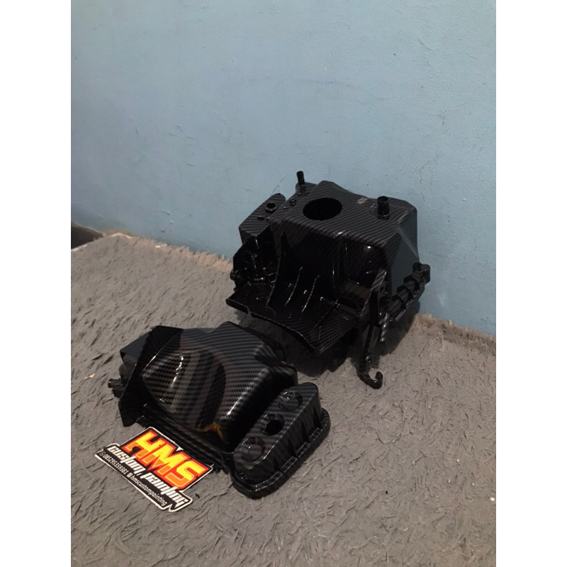 Box Filter Dan Tutup Filter Beat dan Scopy Karbu Full Carbon Ori Honda