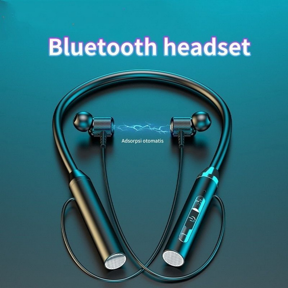 Matei Wireless Headset Neckband Sport Bluetooth Earphone Magnetic Sound Music Stereo Bass with Microphone