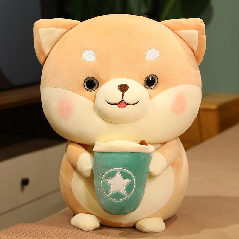 MAINAN BONEKA ANJING SHIBA INU DOG BOBA TEA STARBUCKS IMPOR LUCU