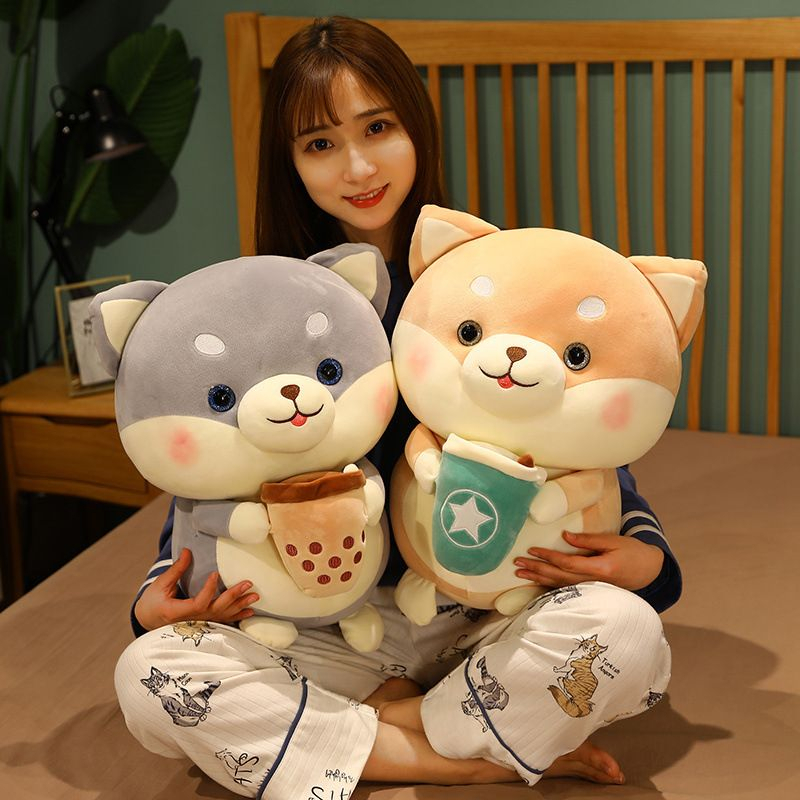 MAINAN BONEKA ANJING SHIBA INU DOG BOBA TEA STARBUCKS