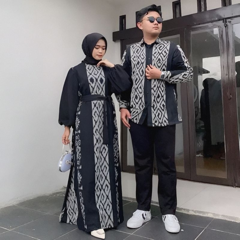 Baju Batik Couple Pasangan - Gamis Batik Tenun Songket