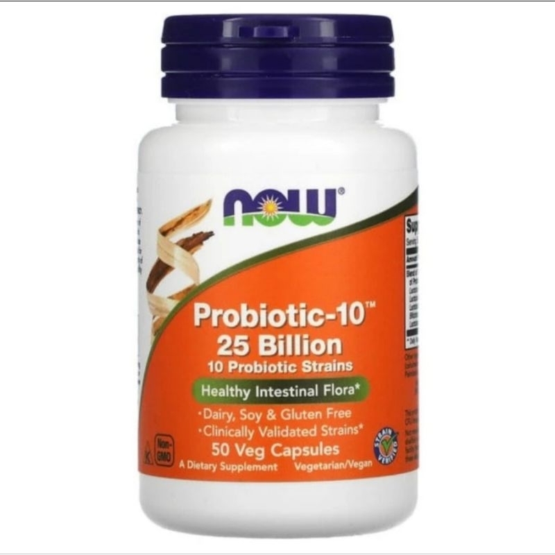Now Foods Probiotic-10 25 Billion 50 Vegan Capsules Now Probiotic probiotics