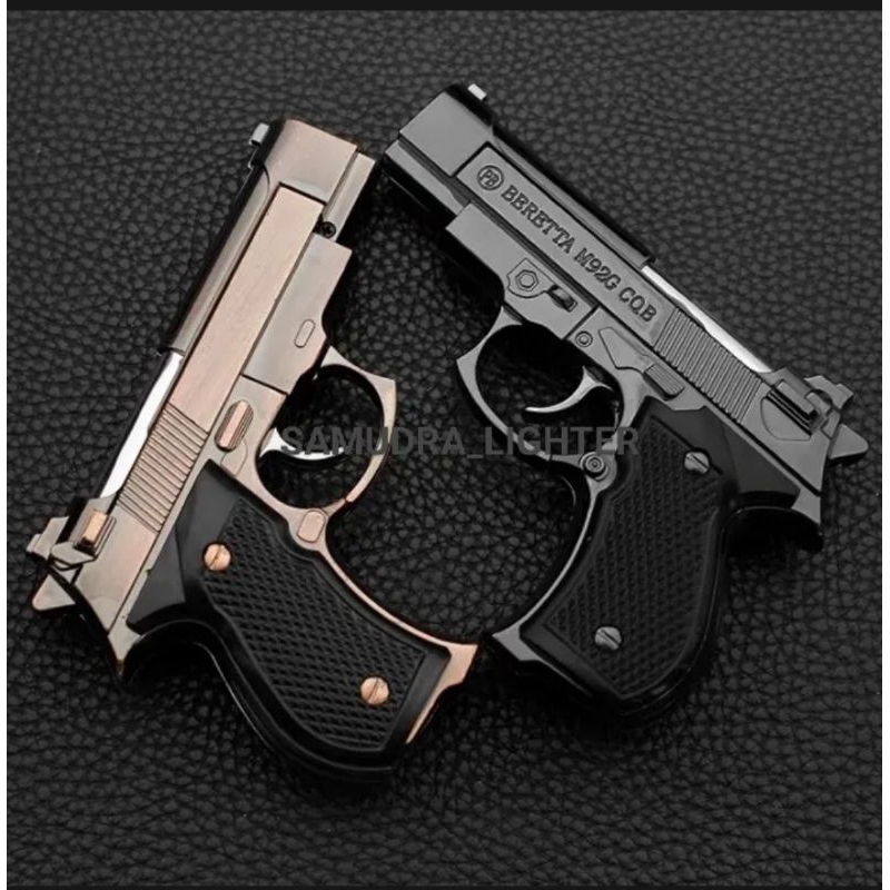 korek api pistol baretta black korek api unik kecil
