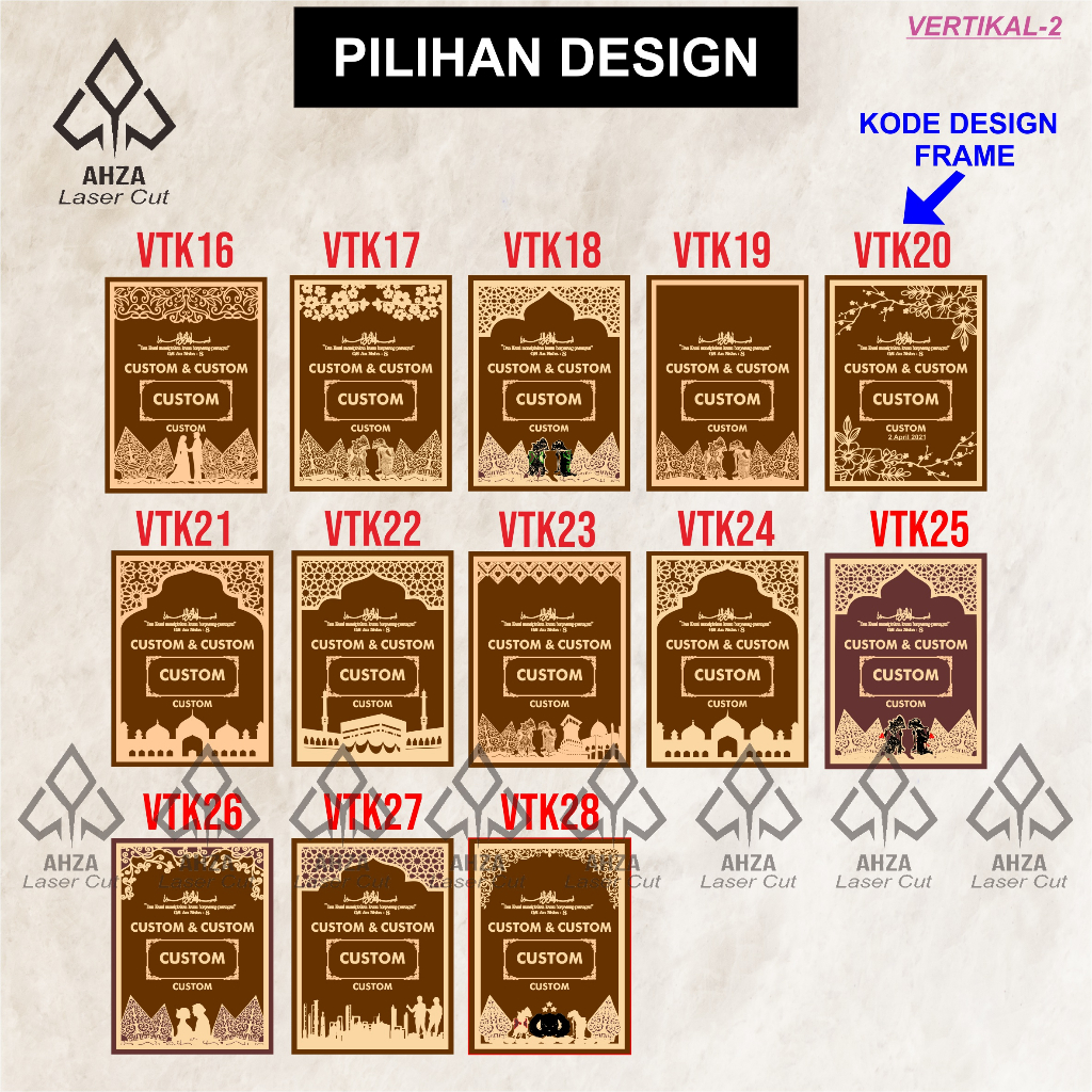 Frame mahar MAHAR PLYWOOD + AKRILIK 30 X 40 CM CUSTOM DESIGN