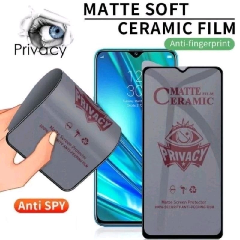 Matte Spy Realme C35 / C33 / C31 / C30 / C30S / C25 / C25S / C25Y / C21 / C21Y / C20 / C20A  Tempered Glass Ceramic Matte Spy / Anti Gores Keramik Privasi