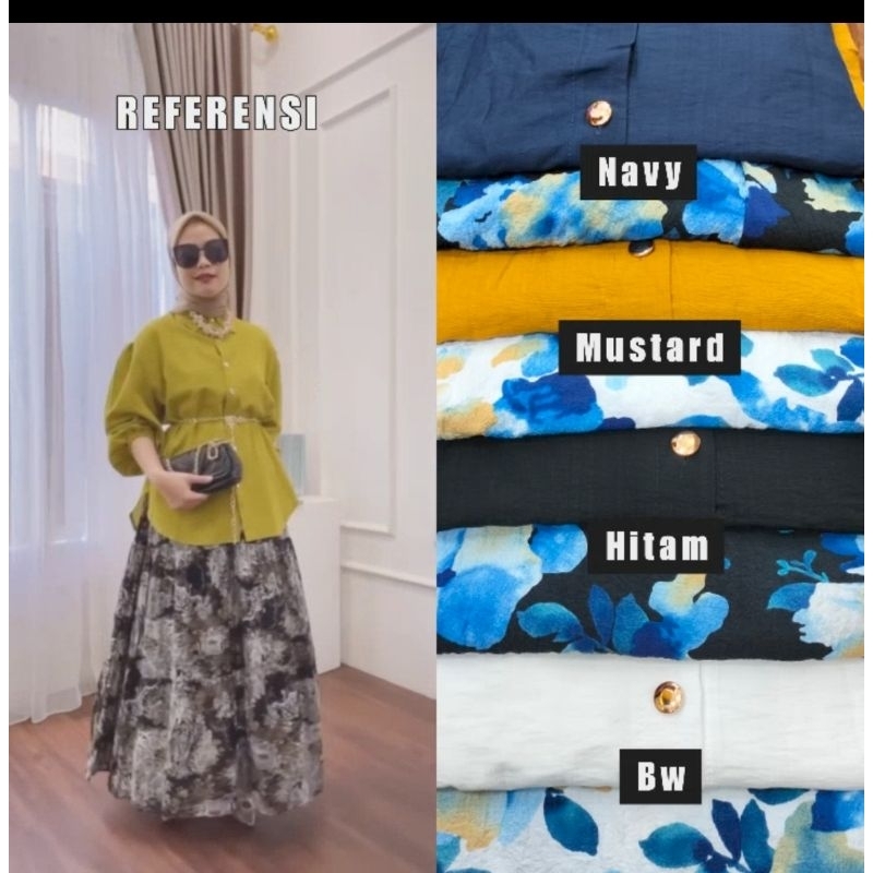 maiza setelan rok crinkle