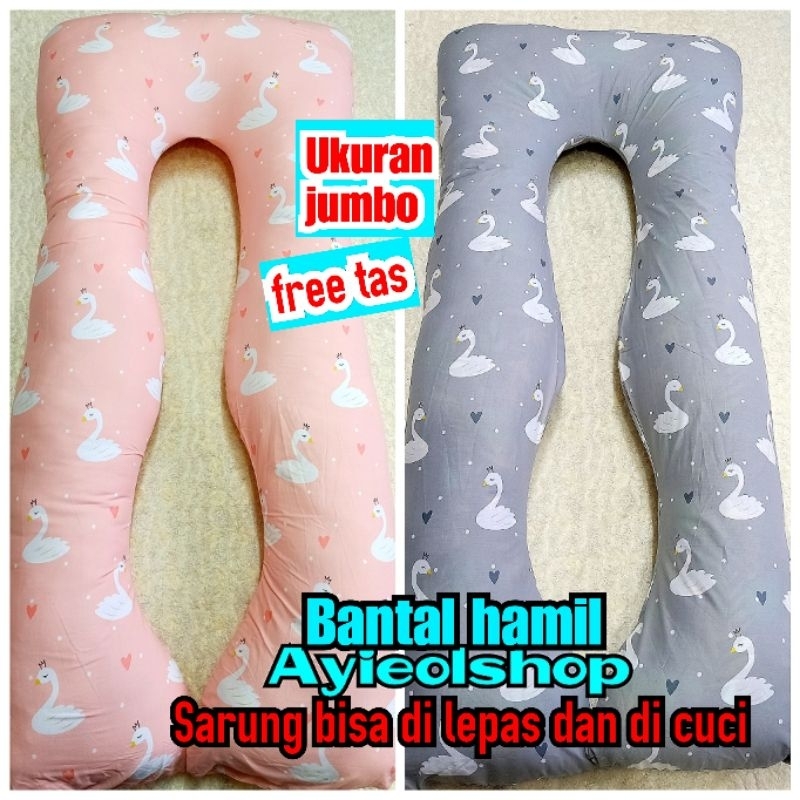 Bantal hamil jumbo KATUN LEMBUT, PREMIUM Size 150X75 (Sarung bisa di lepas dan cuci)