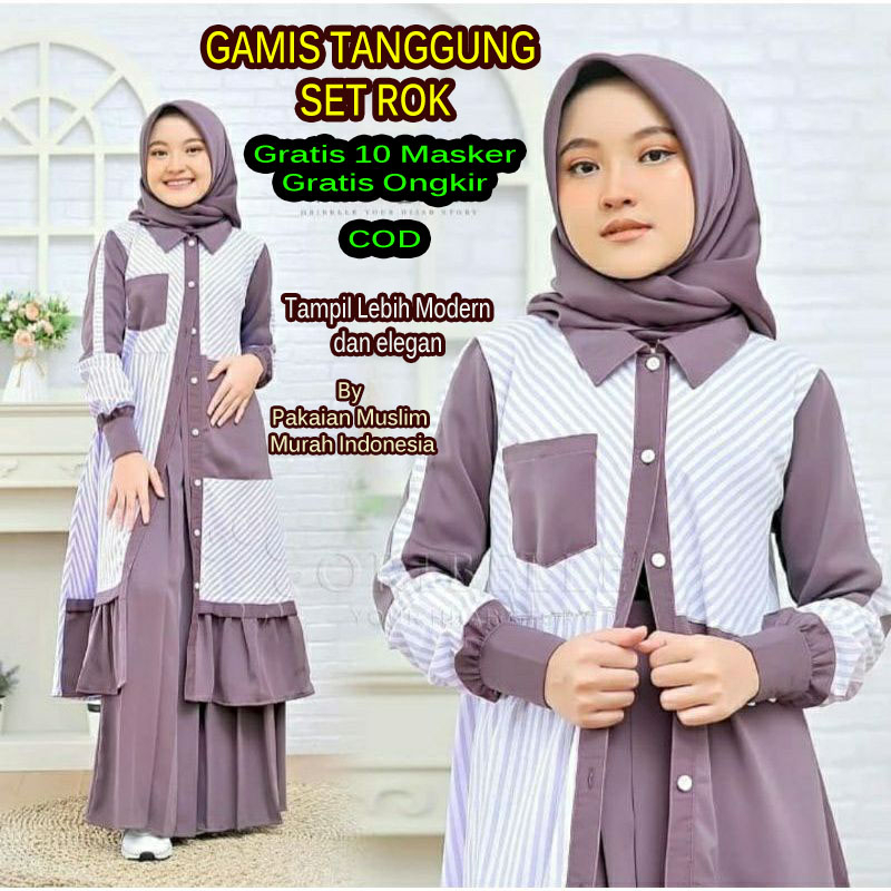 GAMIS ANAK SET ROK KELAS SD SMP SMA REMAJA USIA 8 9 10 11 12 13 14 15 TAHUN FASHION MODERN LEBARAN G