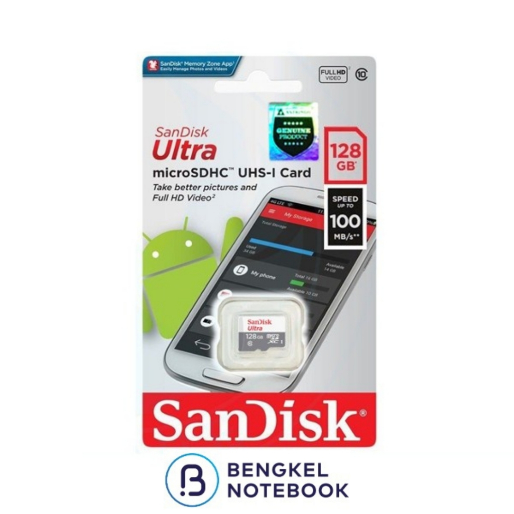 Memori Card Sandisk MicroSDHC MicroSD 128Gb