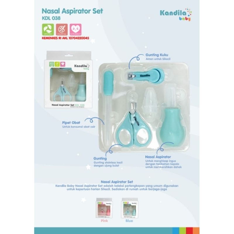 Kandila Baby 4 in 1 Nasal Aspirator Set Sedotan Ingus Bayi Set KDL-038