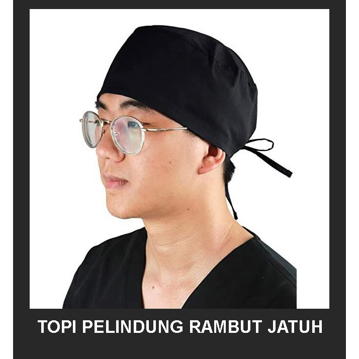 TOPI KOKI IKAT / TOPI PEGAWAI KARYAWAN / TOPI MASAK / TOPI DOKTER BEDAH