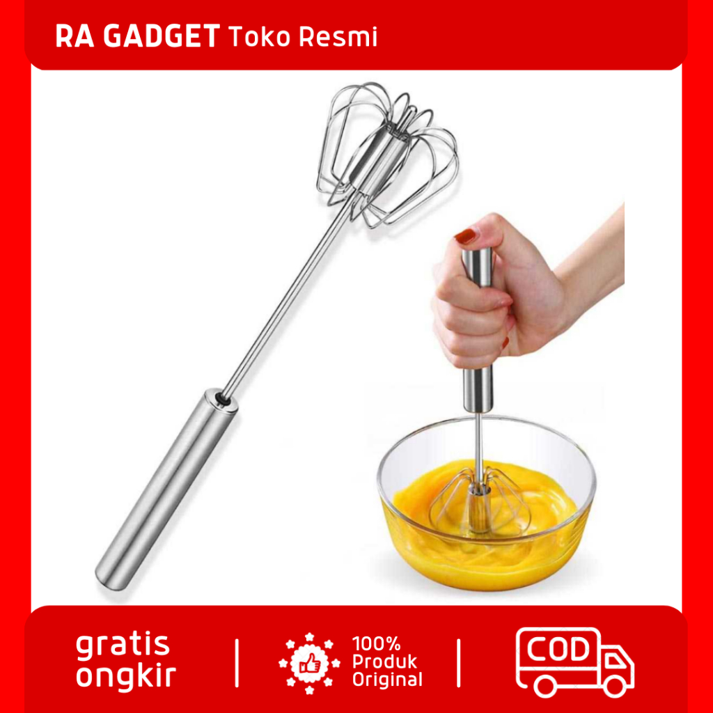 Hand Mixer Mini Semi Otomatis Pengocok Telur Whisk Foamer / Alat Kocok Kocokan Aduk Pengaduk Adonan 