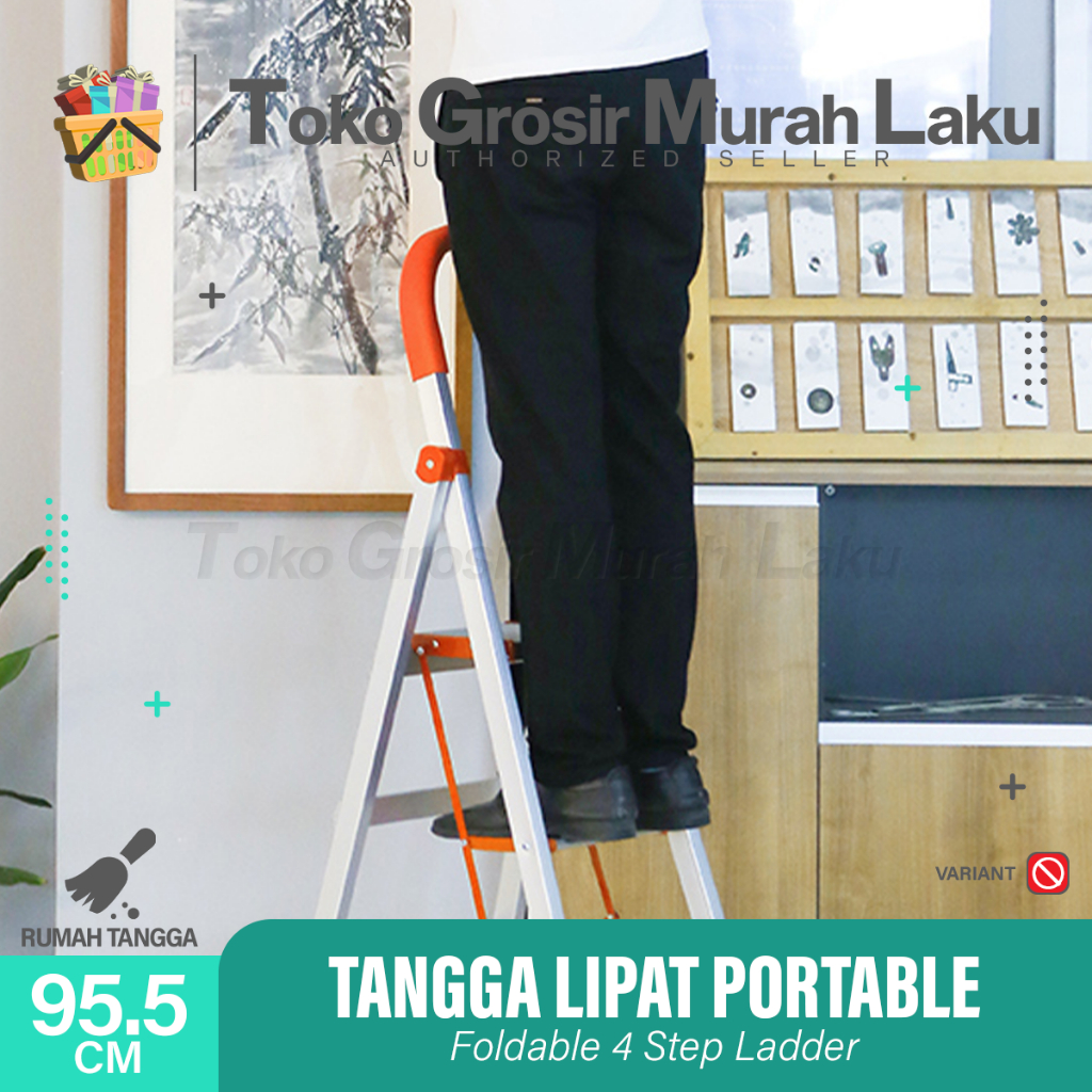 TANGGA LIPAT PORTABLE / TANGGA ALUMUNIUM /TANGGA BESI KOKOH - 4 STEP