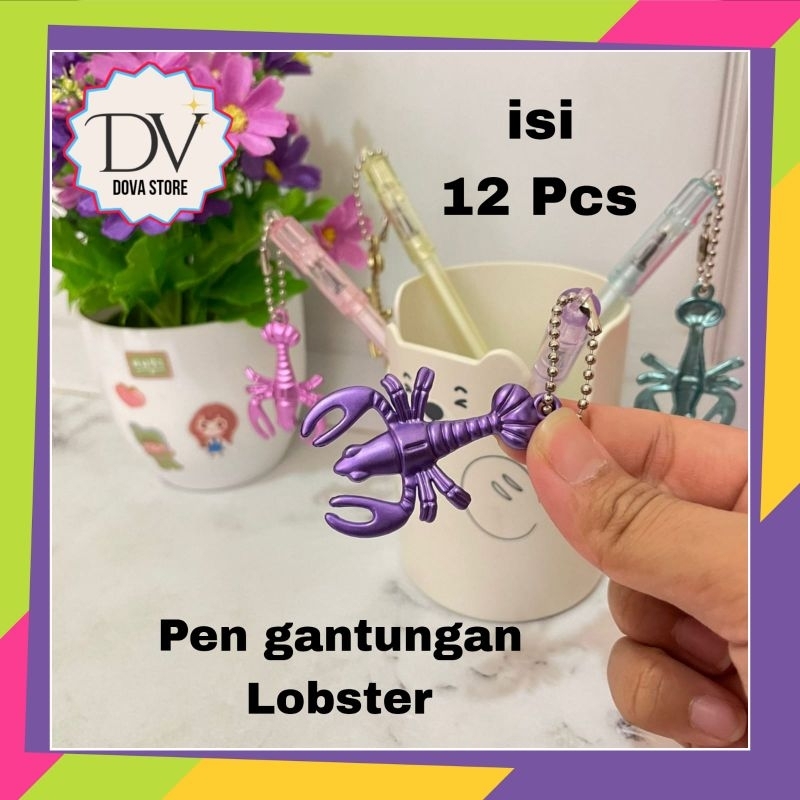 

SELUSIN PULPEN GANTUNTAN LOBSTER PEN GANCI LOBSTER ISI 12 PCS WARNA RANDOM