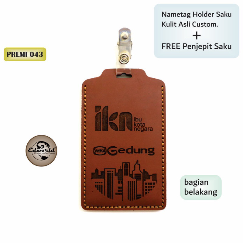 

Nametag Holder Saku Custom + Free Penjepit Saku