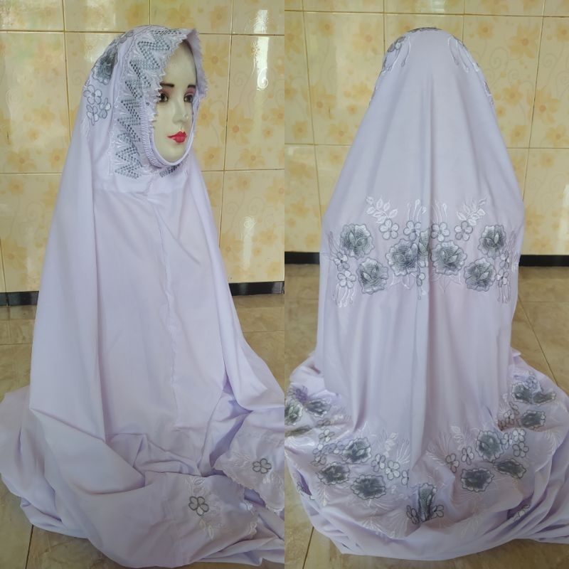 MUKENA TERUSAN POLINO BORDIR PUTIH