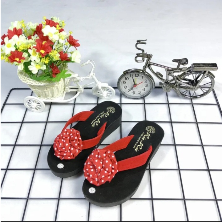 SANDAL ANAK WEDGES BUNGA POLKADOT