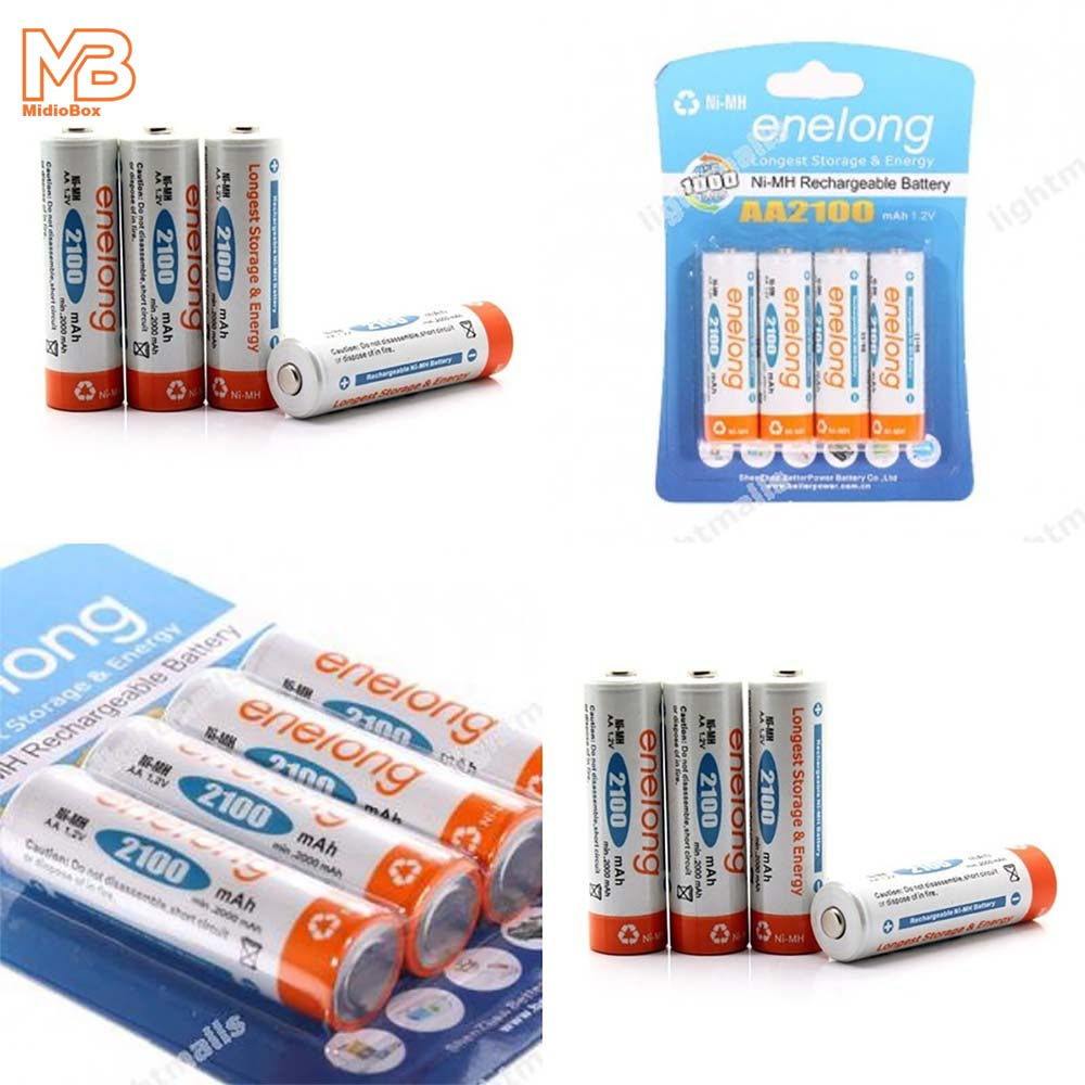 Dreambrown_ Baterai Enelong Rechargeable Ni-Mh Aa 2100Mah 4 Pcs