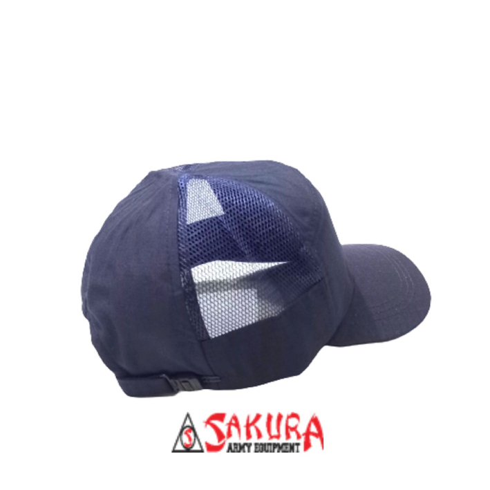 Topi Security Satpam Logo Bahan Ripstok Jaring Biru Dongker