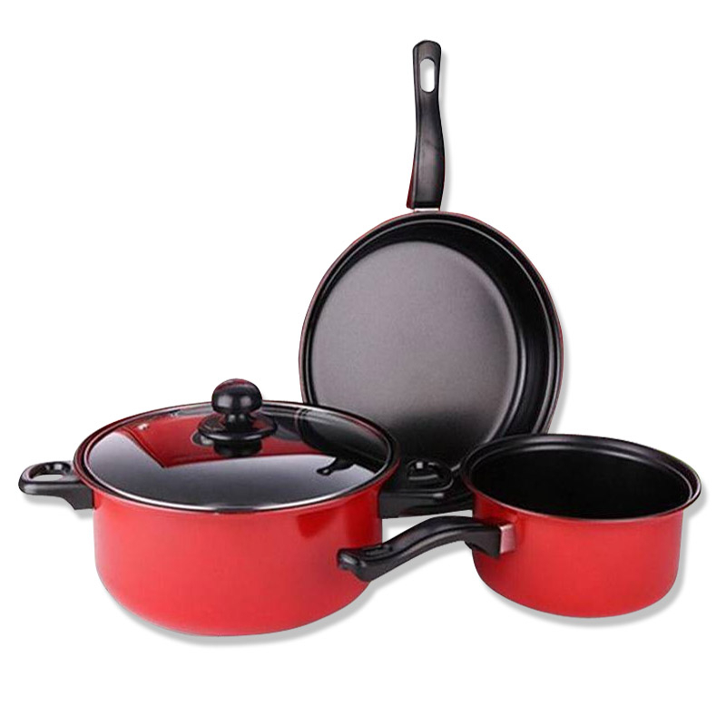 Panci Set Teflon / Panci Set 3in1 Wajan Anti Lengket / Panci Wajan Teflon Set Isi 3Pcs / Panci Pengg