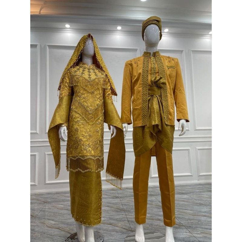 Cauple koto gadang premium berekor  full payet/kebaya akad plus jarik super mewah| kebaya modern