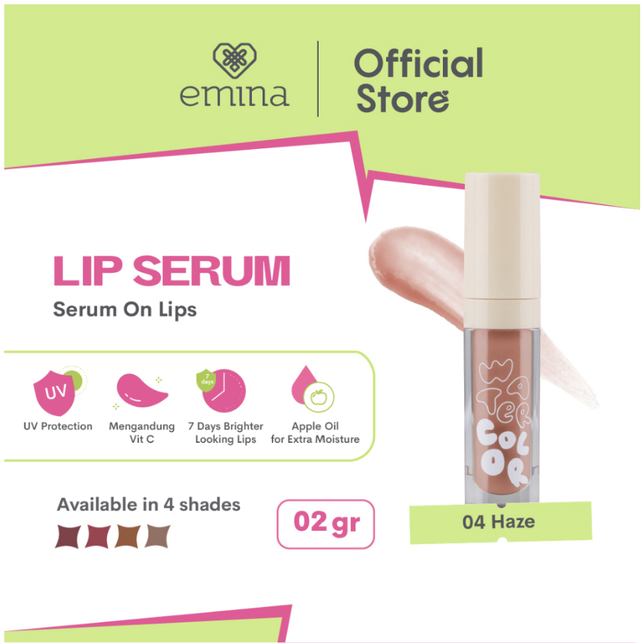 Emina Watercolor Lip Serum - Serum Bibir Tinted Mencerahkan dalam 7 Hari