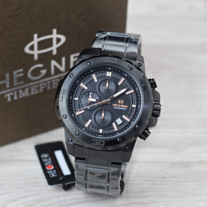 Jam Tangan Pria Hegner 1684 Jam Original Chrono Aktif Stainless Steel