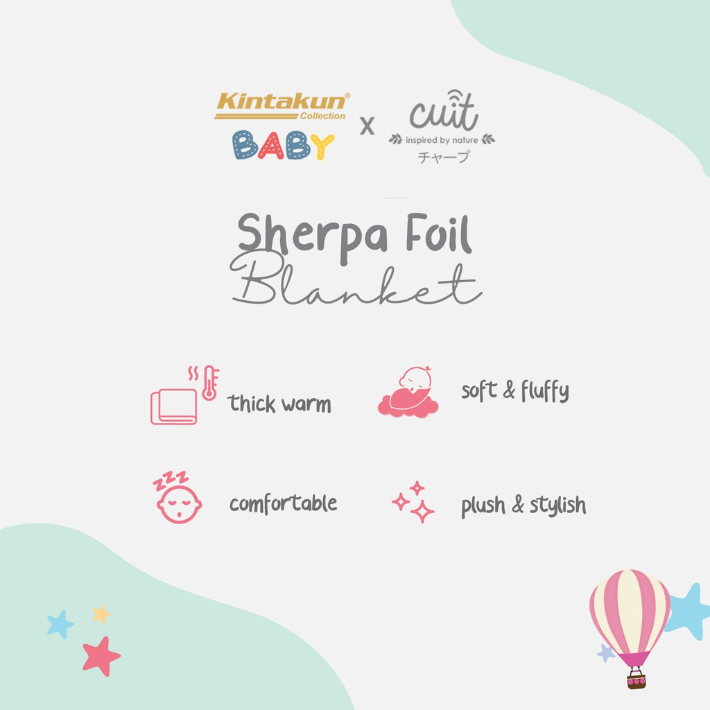 Kintakun Sherpa Foil Selimut Bayi 76 x 102 cm