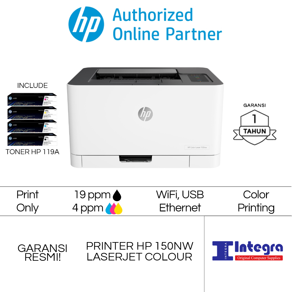 Printer HP Laserjet 150NW Laser Jet 150 NW Color Wireless Network LAN