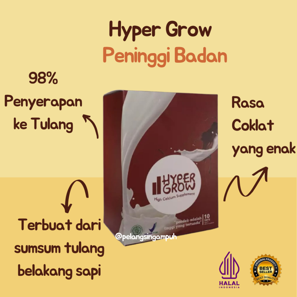 

Hyper Grow Susu Peninggi Badan Remaja Dewasa Anak Usia 12 17 18 20 Tahun Keatas BPOM Vitamin High Calcium Obat Peninggi Ori Penambah Tinggi